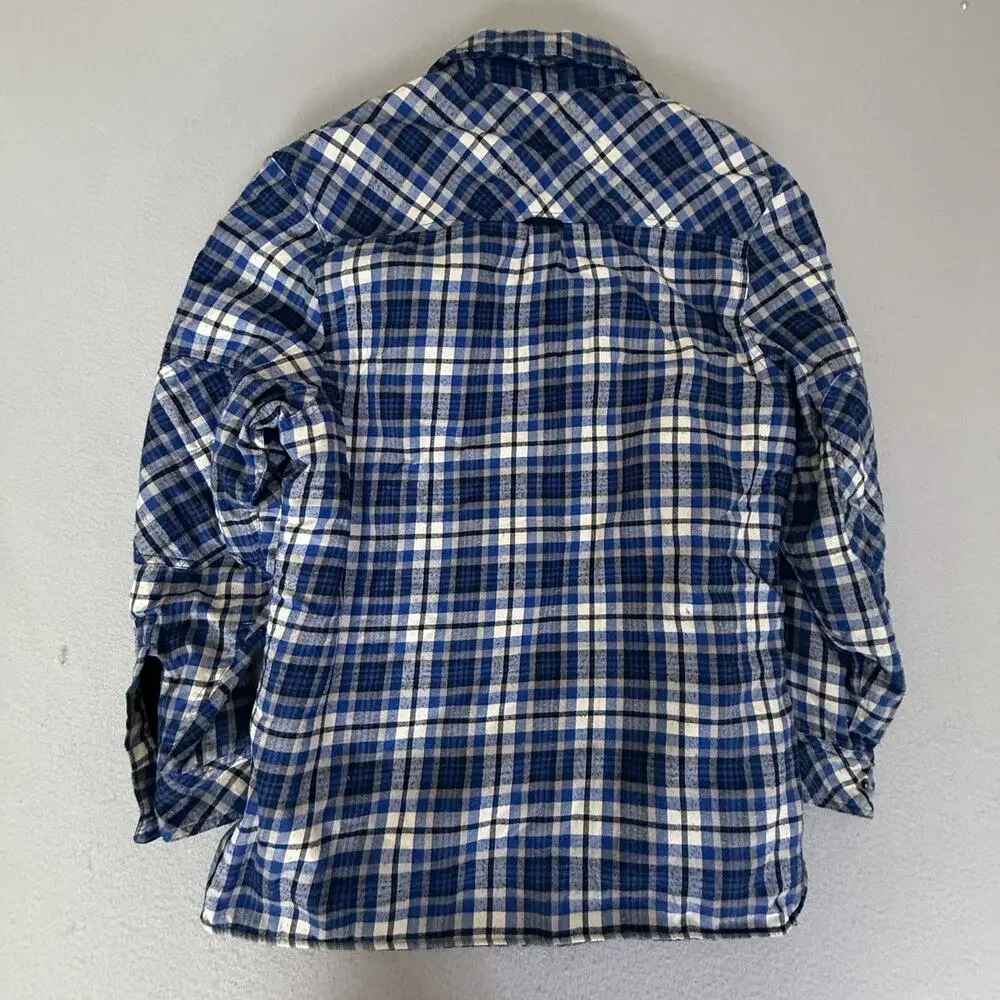 Craghoppers Blue Plaid Quilted Lined Flannel Shirt Jacket Button Front